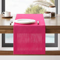 ZeeMart Linen Textured Border Table Runner, 14 x 108 Inch Hot Pink, Farmhouse Style Pink Table Runners 108 Inches Long, Easy Care Everyday Polyester Table Runner