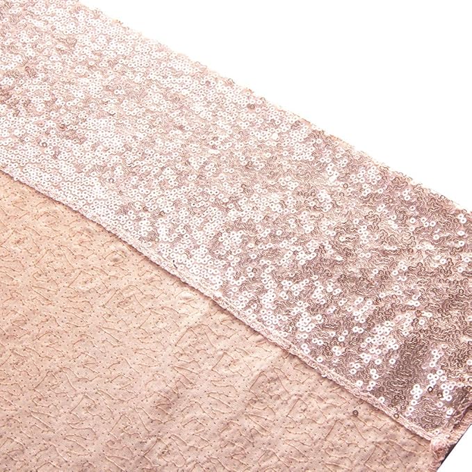 SquarePie Sequin Backdrop Curtain Not See Through Background for Wedding Party 7FT x 7FT Rose Gold