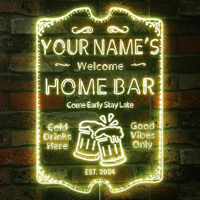 ADVPRO Personalized Your Name Home Bar RGB Dynamic Glam LED Sign - Cut-to-Edge Shape - Smart 3D Decoration - Multicolor Signage st06s64-fnd-p11a-tm-c