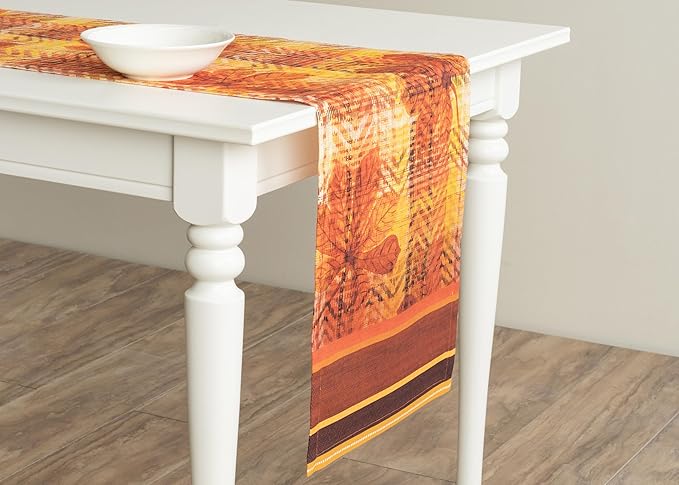 Maison d' Hermine Table Runner 100% Cotton Double Layer Table Runners 72 inches Long for Thanksgiving Christmas Decorations Home Kitchen Dining Party Wedding (Thanksgiving Tartan, 14.5" x 72")