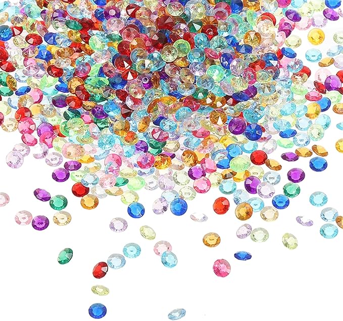 PATIKIL 4000 Pcs Wedding Table Scatter Confetti Crystals 6mm Acrylic Diamonds Vase Fillers Gems for Table Centerpiece Decorations Party Vase Beads, Mixed Colors