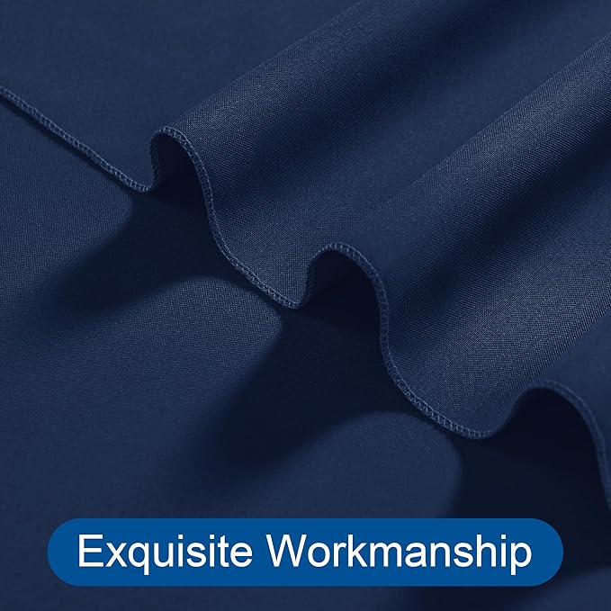 DWCN 10x8 FT Navy Blue Backdrop Curtains for Parties, Photography Backdrop Drapes with Rod Pockets for Wedding Decorations Stage Birthday Family Gatherings, 2 Panels 5ft x 8ft