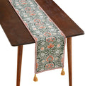 ISAENNE Designer French Green Elegant Linen Table Runner 87 Inches Long,Colorful Flower Pattern Soft Table Runners for Dining Tables,Thanksgiving,Kitchen Tables,Christmas,12"*87"-Naples B