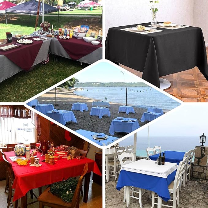Efavormart 70" Premium Square Polyester Tablecloth for Wedding Kitchen Dining Events - Fushia