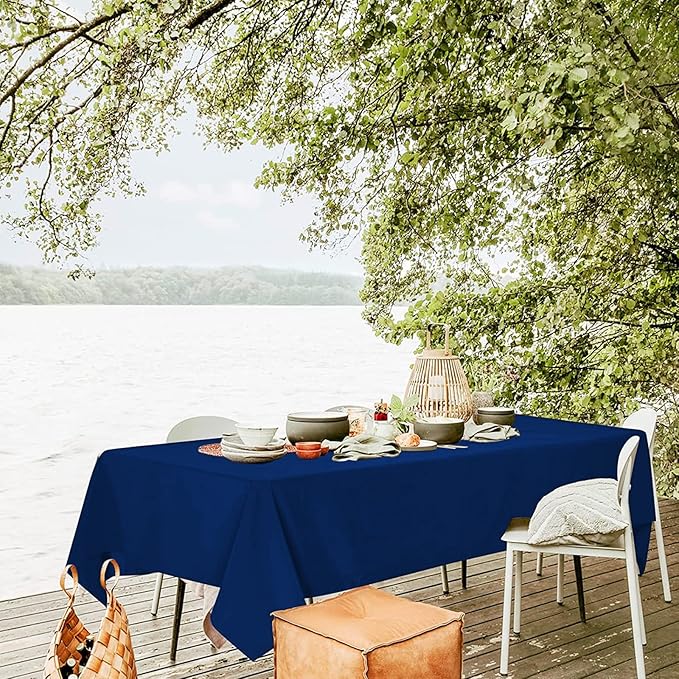 10 Pack Navy Blue Tablecloths for 8ft Rectangle Tables 60 x 126 Inch - Polyester Table Cover Stain and Wrinkle Resistant Washable Fabric Table Clothes for Wedding Party Banquet Reception Restaurant
