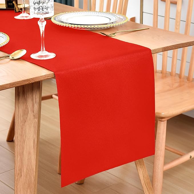 Farmhouse Red Table Runner Dining Table Runners 48 Inches Long Coffee Table Runner for Dresser Living Room Bedroom Holiday Party Banquet 12X48 Inch