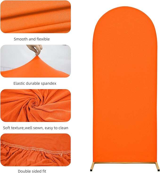 Wedding Arch Cover 4FT 5FT 6FT Arch Backdrop Cover Spandex Fitted Arch Cover for Round Top Chiara Backdrop Stand Covers for Wedding Birthday Party Baby Shower Banquet Ceremony Decoration