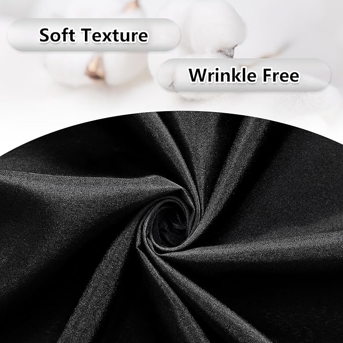 MEETSKY Black Backdrop Curtains for Parties - 10ft x 8ft Party Photo Background Curtain Rod Pocket Fabric Drapes Panels for Boys Birthday Holiday Home Halloween Decoration, 5ft x 8ft, 2 Panels