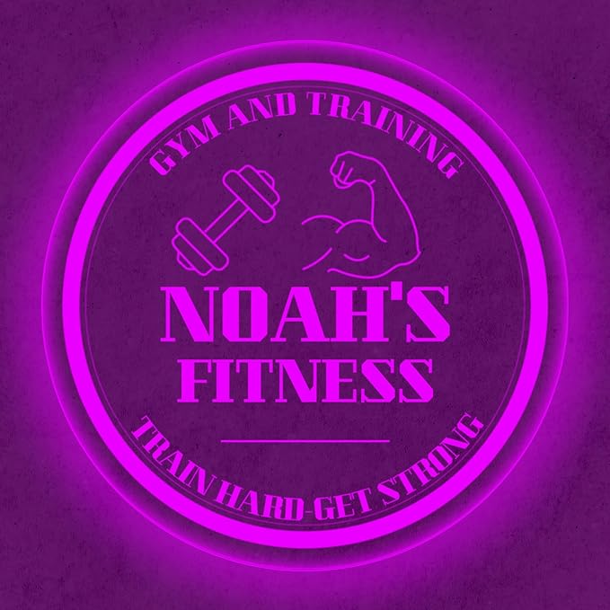 Custom Gym LED Sign – Personalized Color Changing Acrylic Wall Decor for Home Gym, Workout Room, or Man Cave (Gym, 12 INCHES)