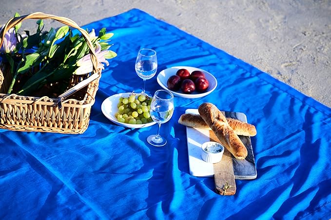 Solino Home Linen Royal Blue Table Runner 108 Inches Long - 100% Pure Linen 14 x 108 Inch Table Runner for Holiday - Classic Hemstitch