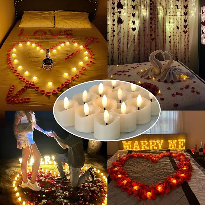 6 Pack Battery Operated Votive Candles 1.5 x 1.67 inches Flameless Votive Tealights Black Wick Tea Lights LED Electric Fake Candles Realistic for Wedding Christmas Thanksgiving Party Decoration