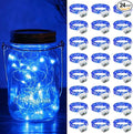 ZGWJ 24 Pack Fairy Lights Battery Operated, 7ft 20 Mini LED Fairy String Lights Silver Wire 3 Modes for DIY, Parties, Wedding, Bedroom, Halloween Christmas Decoration Blue