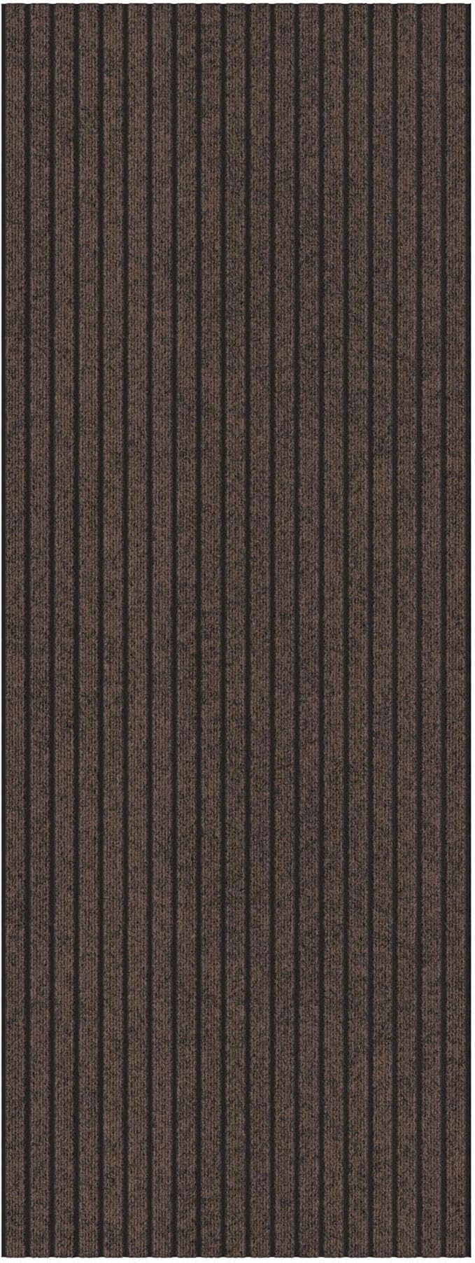 Ottomanson 2'7" x 41' Hallway Runner with Scraper Pile - Extra Durable Non-Slip Rug Mat for Indoor & Outdoor Use - Ideal for Kitchen, Entryway & Garage - High-Traffic Carpet, Brown