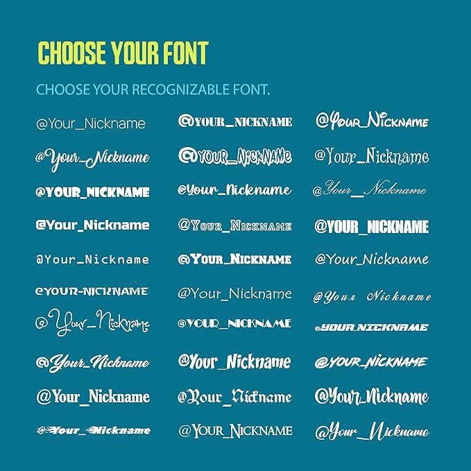 Custom Social Media Vinyl Lettering - Personalized Decals Name Username Logo for Cars, Cups, Windows, Tumblers, Hydroflask, JDM, Windshield - Waterproof Stickers from 4-100 Inches Sizes