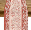Pink Paisley Table Runner, Abstract Vintage Boho Paisley Flowers Leaves Print Table Runner for Home Kitchen Dining Room Wedding Party Decor, 13x60inch