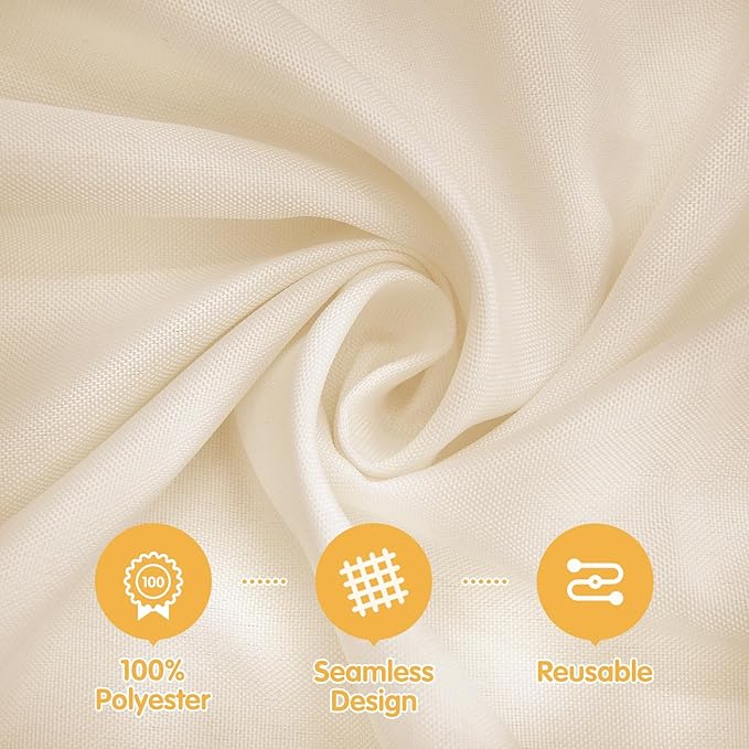 BRILLMAX 10 Pack Beige Tablecloths 70 x 120 Inch for 6ft or 8ft Rectangle Tables - Rectangular Bulk Linen Polyester Fabric Washable Cloth Cover for Wedding Reception Banquet Birthday Party