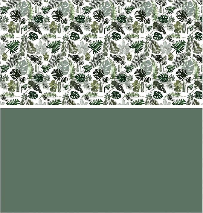 WRAPAHOLIC Reversible Tropical Wrapping Paper - Mini Roll - 17 Inch X 33 Feet - Green Monstera Leaf Hawaii Wrapping Paper for Birthday, Wedding, Bridal Shower, Baby Shower