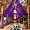 MODFUNS Purple Ceiling Drapes for Weddings Arch Drapery Fabric 6 Panels 5x30ft Chiffon Sheer Fabric Draping Tulle Wedding Curtain Drapes Ceiling Panels for Holiday Birthday Ceiling Supplies