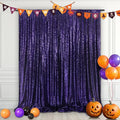 Eternal Beauty Purple Sequin Backdrop, 6x8 Ft Halloween Glitter Background Curtains for Shimmer Photography Party Wedding Birthday Back Drop Decor