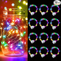 pozzolanas 12 Pack Multicolor Battery Operated String Lights - 7ft Waterproof Fairy Lights with 20 LEDs for Home, Mason Jar, Party, Wedding, Halloween, Christmas Decorations