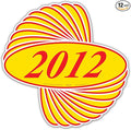 EZ-Line Oval Model Windshield Year Stickers for Car Windows Red and Yellow Large Vinyl Dealership Supplies 1 Dozen Pro Pack (2012)