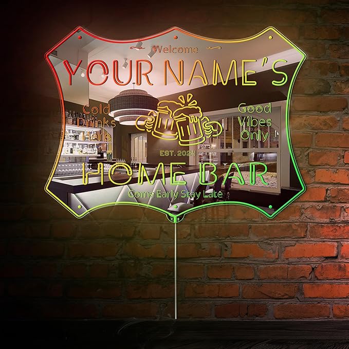 ADVPRO Personalized Your Name Home Bar RGB Dynamic Glam LED Sign - Cut-to-Edge Shape - Smart 3D Decoration - Multicolor Signage st06s43-fnd-p11d-tm-c