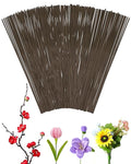 100 PCS FIVEIZERO 18 Gauge Brown Floral Wire Stems for Artificial Flower Making,Florist Wire,Flower Wires for Crafts,Alambre para Flores for Wreaths, Flower Arrangements and DIY Projects