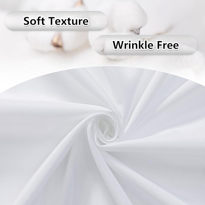 MEETSKY White Backdrop Curtain for Parties Wedding Decor- White Wedding Photography Rod Pocket Backdrop Drapes Panels Polyester Fabric Curtain for Birthday Holiday Party, 5ft x 7ft, 2 Panels