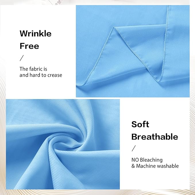 VOK Blue Wedding Arch Draping Fabric Chiffon Fabric, 29in x 18Ft 2 Panels Sheer Chiffon Outdoor Curtain for Wedding Ceremony Birthday Party Decoration (Blue,2 Panel)