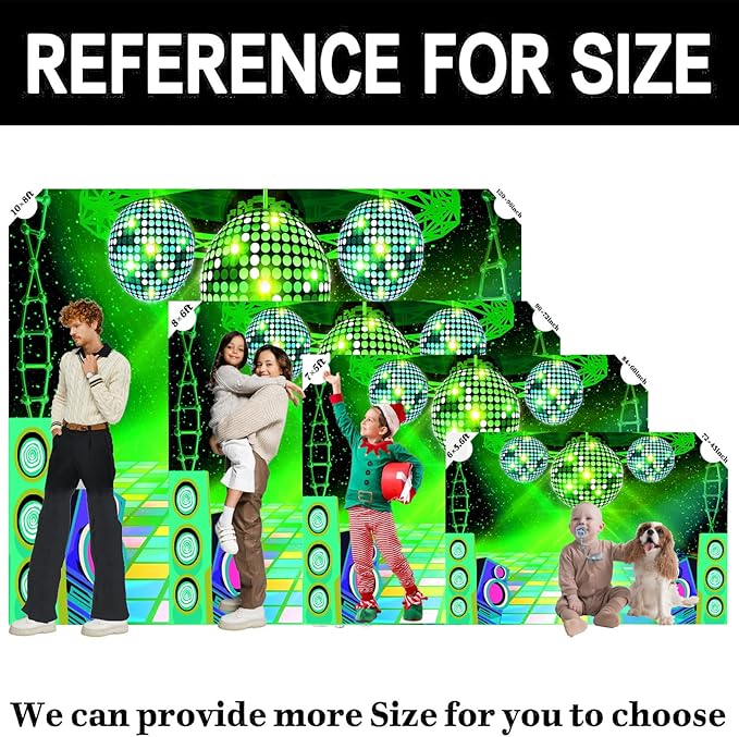 Dance Party Backdrop Retro 80s 90s Theme Stage Dance Ball Music Birthday Party Decoration DJ Photography Background 5 x 3 ft for Baby Shower Picture Photo Shoot Polyester Fabric, Blue