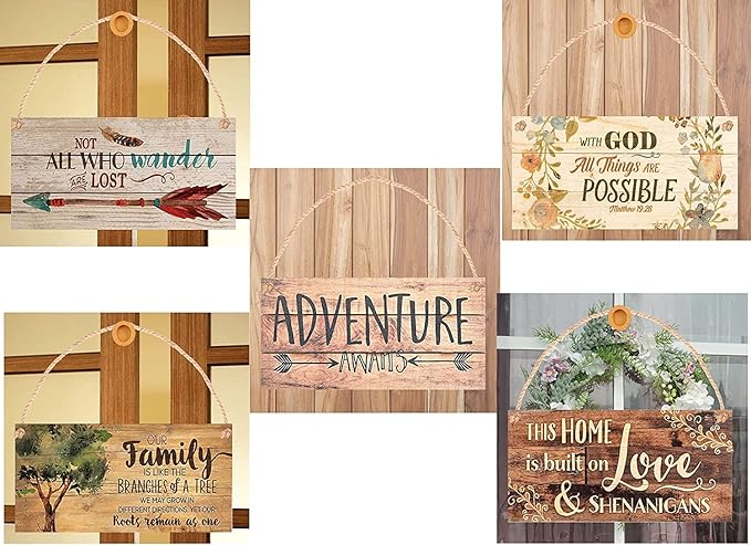 Rustic Wooden Irish Blessing Signs - Happiness & Friendship Plaque - 6x12 INCH Home Decor Gift