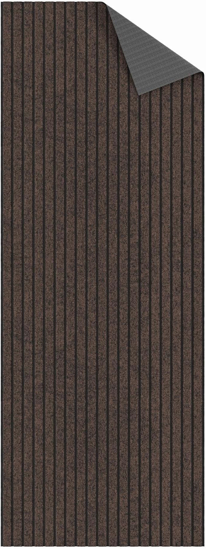 Ottomanson 2'7" x 24' Hallway Runner with Scraper Pile - Extra Durable Non-Slip Rug Mat for Indoor & Outdoor Use - Ideal for Kitchen, Entryway & Garage - High-Traffic Carpet, Brown