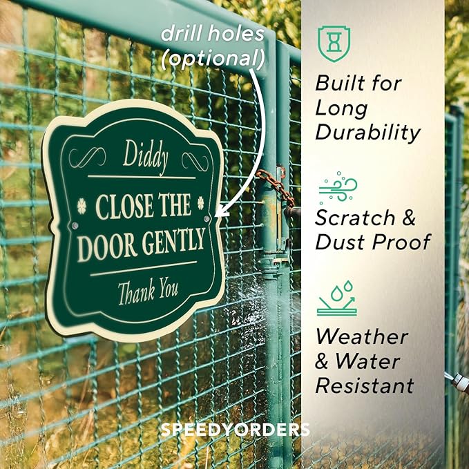 Custom Decorative Outdoor Metal Sign - Personalized Aluminum Driveway Sign, Waterproof, Made In USA - Design 3 Forest Green 10x7 In