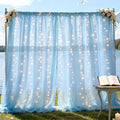 10×10ft Tulle Backdrop Curtains with Lights String - 300LED Fairy Lights Sheer Curtain Backdrop for Weddings Baby Shower and Birthday Party Decorations(6 Panels 5×10ft)