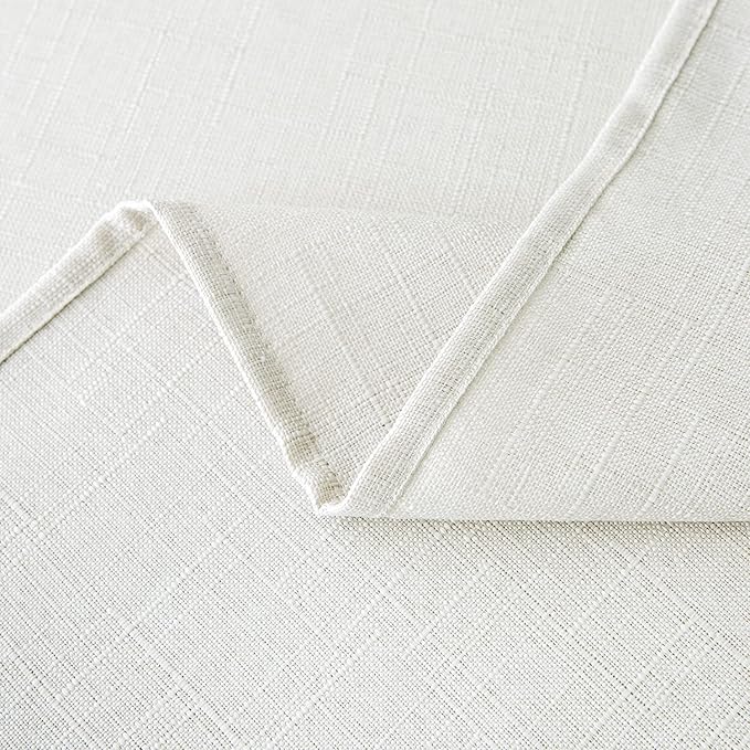 NLMUVW White Linen Tablecloth Rectangle 120 Inch, Dining Table Cloth Water Resistant Farmhouse Long Table Cover for Kitchen Party, 54 x 120 Inch