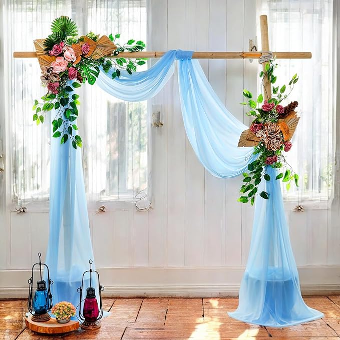 MDS Halloween Chiffon Draping Fabric - 1 Panel, 30" Wide x 20ft Long - Sheer Spooky Arbor & Canopy Drapery for Haunted House Backdrops, Party Ceilings, DIY Costumes & Themed Events - Turquoise
