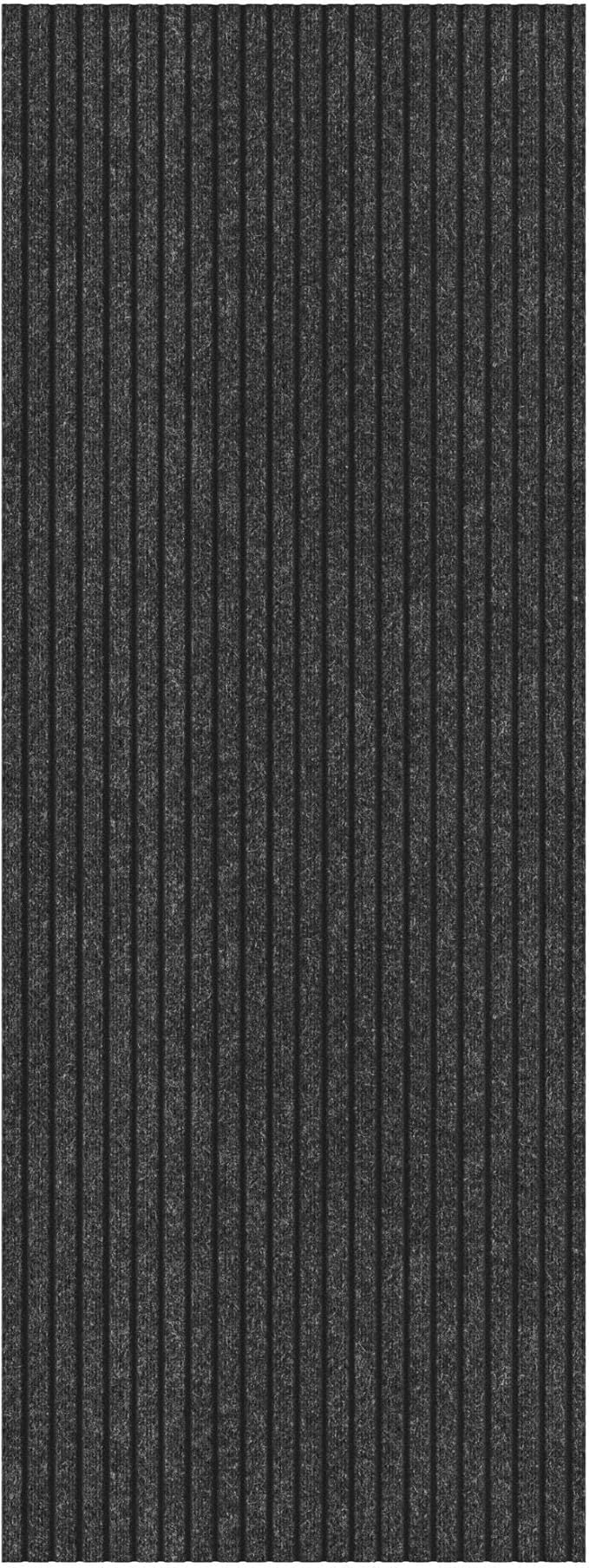 Ottomanson 2'7" x 40' Hallway Runner with Scraper Pile - Extra Durable Non-Slip Rug Mat for Indoor & Outdoor Use - Ideal for Kitchen, Entryway & Garage - High-Traffic Carpet, Black