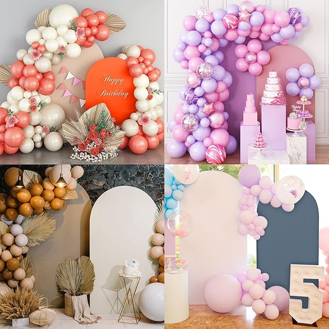 Wedding Arch Cover Spandex Arch Backdrop Cover (7.2FT,6.6FT,6FT) Set of 3 Arch Stand Cover Arch Covers Stretchy Backdrop for Wedding Birthday Party Decoration Baby Shower (Pink)