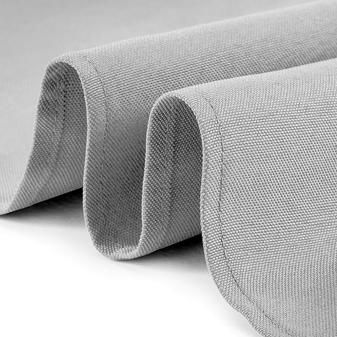 Lann's Linens - 10 Premium 70" x 120" Tablecloths for Wedding/Banquet/Restaurant - Rectangular Polyester Fabric Table Cloth - Silver