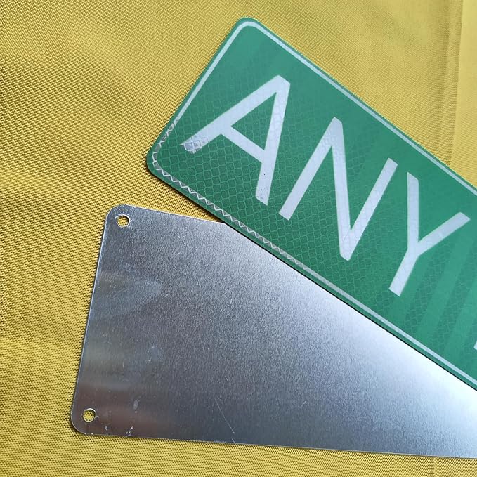 Custom Signs Outdoor Metal, Personalized Street Reflective Signs with Text Photo, 6x24 Inches, Single/Double Sided, Rust Free .040 Aluminum