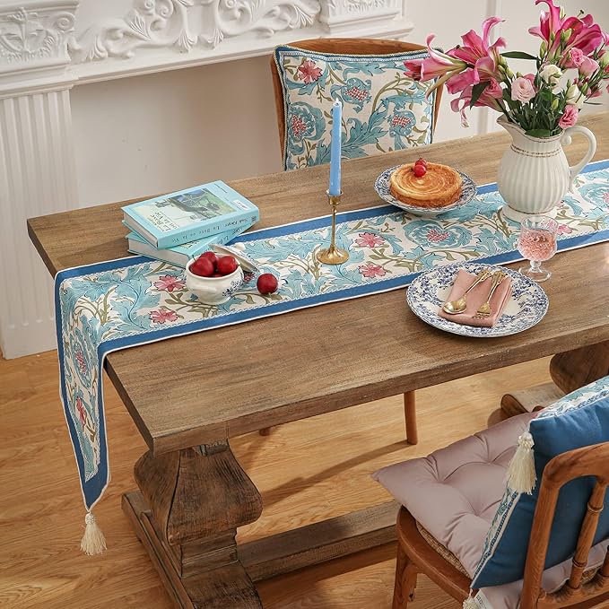 patdrea Linen Leopard Animal Table Runner Farmhouse for Home Kitchen Dining Decor Parties Family Dinners Christmas 12 x 87