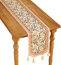 ISAENNE Designer French Elegant Linen Extra Long Table Runner 118 Inches,Farmhouse Lily Pattern Decor Table Runners for Dining Tables,Thanksgiving,Kitchen Tables,Christmas,12"*118"-Aurora A