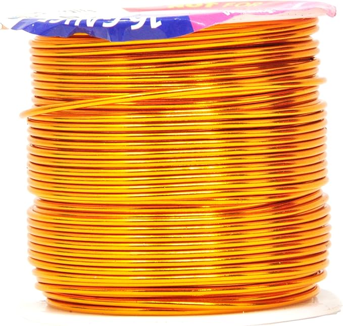 Mandala Crafts 16 Gauge Anodized Aluminum Craft Wire for Jewelry Making – 390 FT Colored Flexible Silver Copper Gold True Blue Purple Pink Wire - Bendable for Bonsai Armature Crafting Sculpting