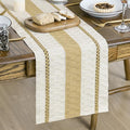Artoid Mode Burlap Brown Farmhouse Woven Rustic Table Runner, Seasonal Holiday Hollow Kitchen Dining Table Decoration for Home Party Decor 12x120 Inch