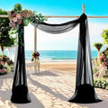 MDS Halloween Chiffon Draping Fabric - 1 Panel, 30" Wide x 100ft Long - Sheer Spooky Arbor & Canopy Drapery for Haunted House Backdrops, Party Ceilings, DIY Costumes & Themed Events - Black