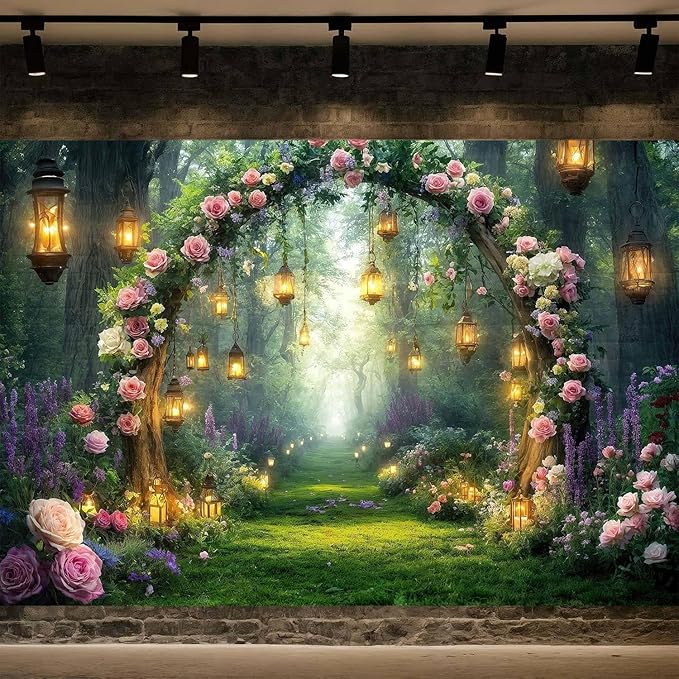 10x8ft Purple Flower Wedding Photography Backdrop Lavender Floral Wedding Bridal Photography Backdrop Anniversary Birthday Baby Shower Girl Party Banner Photo Booth Props Background Wall Decor