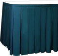 Ultimate Textile Pleat Polyester Fabric Table Skirt - Machine Washable Flame Resistant with Clips for Events, Weddings & Trade Shows, Cut & Sewn in Paterson, NJ - Lagoon, 14' Box Pleat