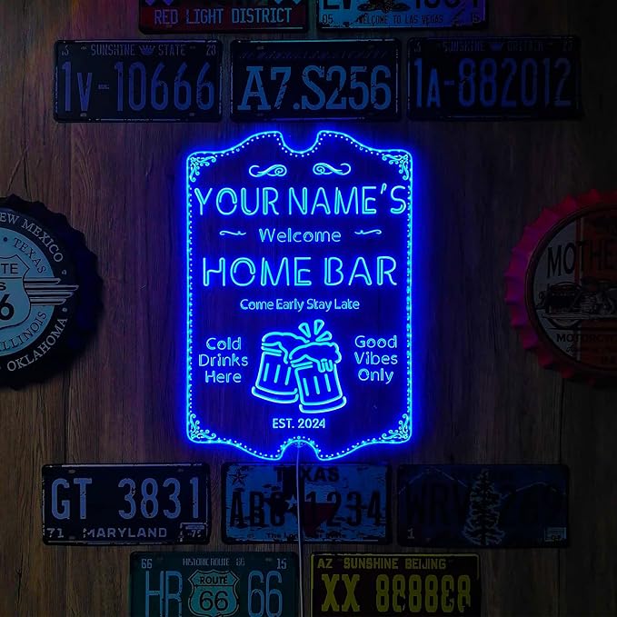 ADVPRO Personalized Your Name Home Bar RGB Dynamic Glam LED Sign - Cut-to-Edge Shape - Smart 3D Decoration - Multicolor Signage st06s32-fnd-p11a-tm-c