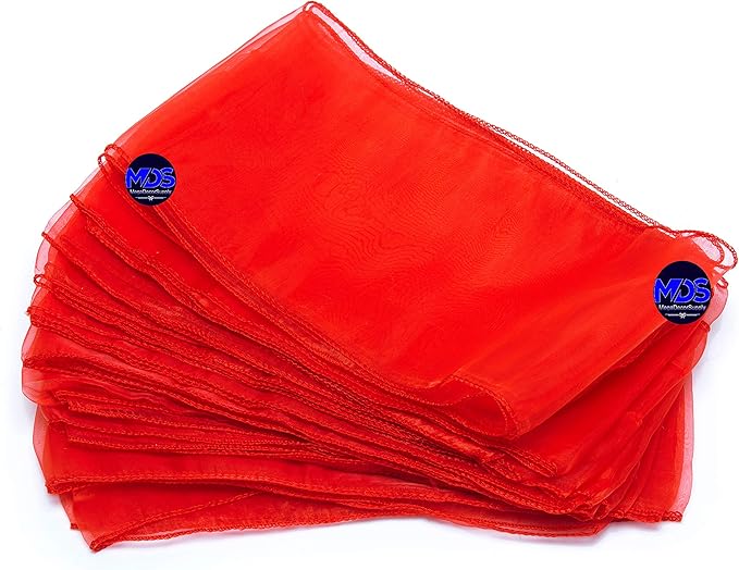 MDS Pack of 300 PCS Organza Chair Sashes Wider Dining Chair Bows Ribbon Tie Back for Wedding Party Birthday Bridal Shower Reception Event Banquet Home Chair Cover Decoration - Red