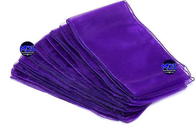 MDS Pack of 50 PCS Organza Chair Sashes Wider Dining Chair Bows Ribbon Tie Back for Wedding Party Birthday Bridal Shower Reception Event Banquet Home Chair Cover Decoration - Purple